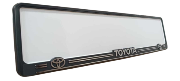  Cadres et supports de plaque d'immatriculation chromés 3D toyota.