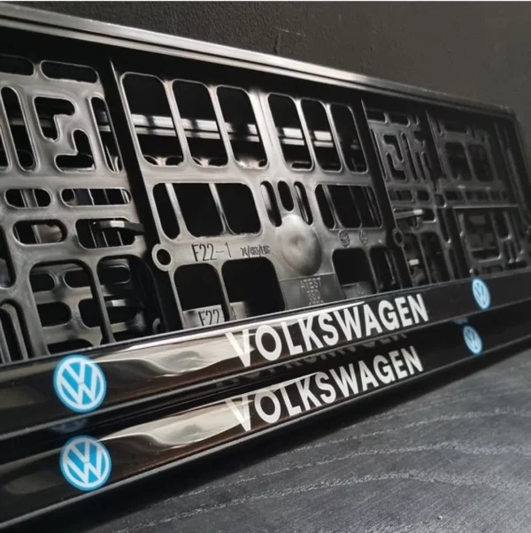 SET OF x2 VOLKSWAGEN VW Number Plate Surrounds Holders Frames. ANY VOLKSWAGEN